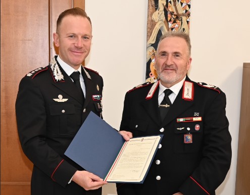 Carabinieri, il saluto al Brigadiere Capo Elio Rossignolo e l’Appuntato Scelto Q.S. Giuliano Miarelli