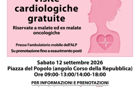 Il 12 settembre giornata di prevenzione oncologica in Piazza del Popolo