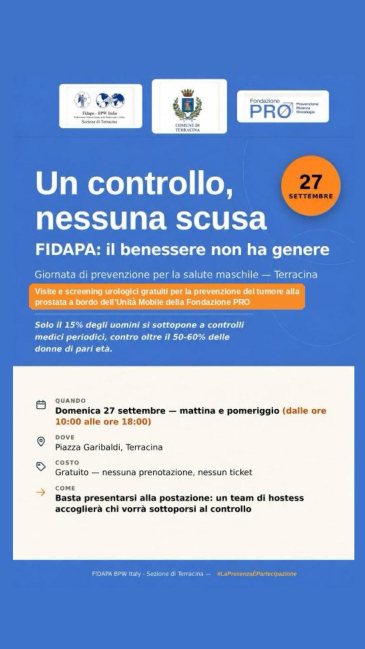 Un controllo, nessuna scusa: il benessere non ha genere