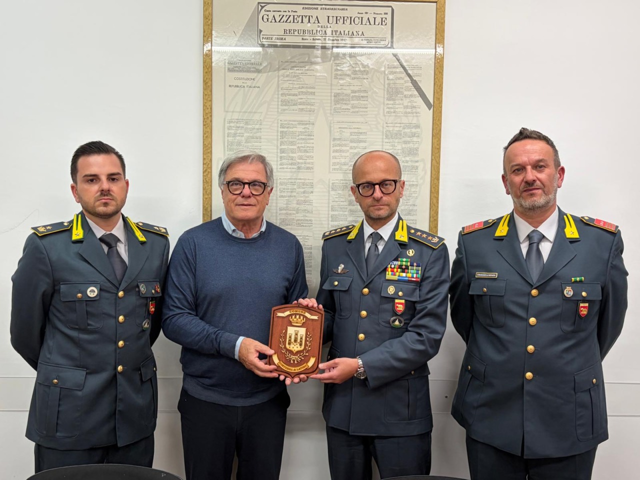Il sindaco riceve i vertici della Guardia di Finanza e dà il benvenuto al nuovo Comandante della Tenenza
