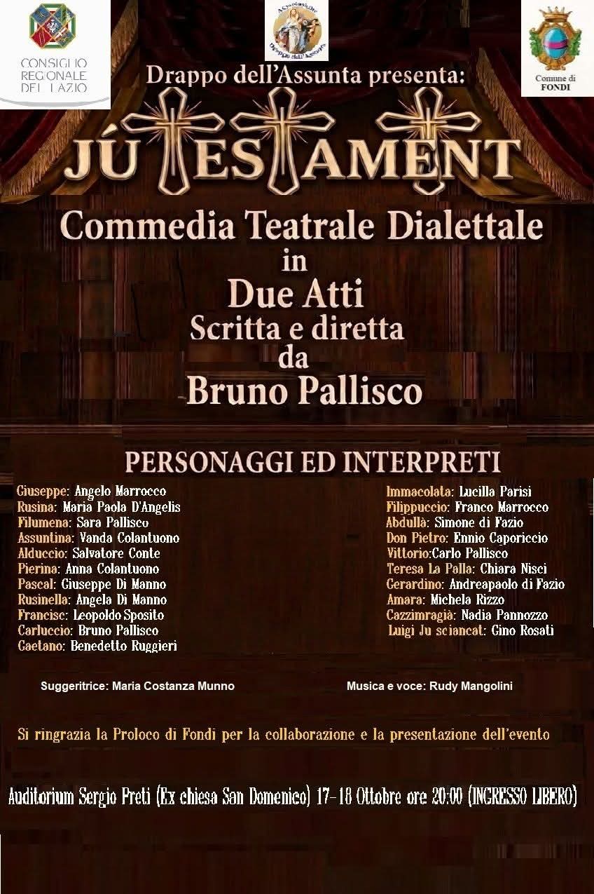 “Il Drappo dell’Assunta” prsenta la commedia dialettale “Jù Testament”
